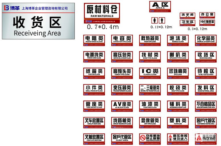 車間區(qū)域標(biāo)識牌、門牌